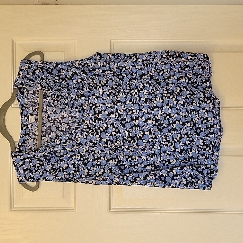 Blue Sleeveless Blouse Size L
